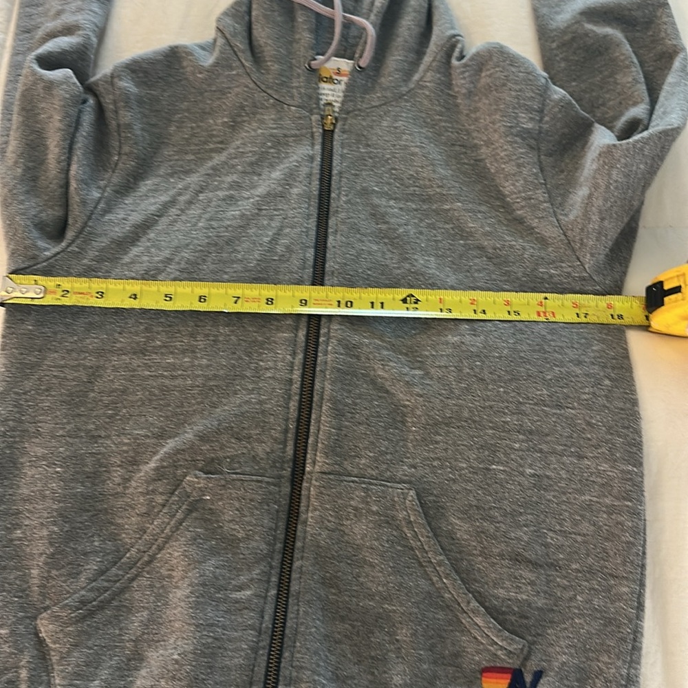 Aviator Nation  Bolt Hoodie Heather Gray Zip-Up Size Small - Picture 12 of 16